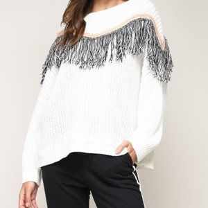 Oversized Fringe Sweater